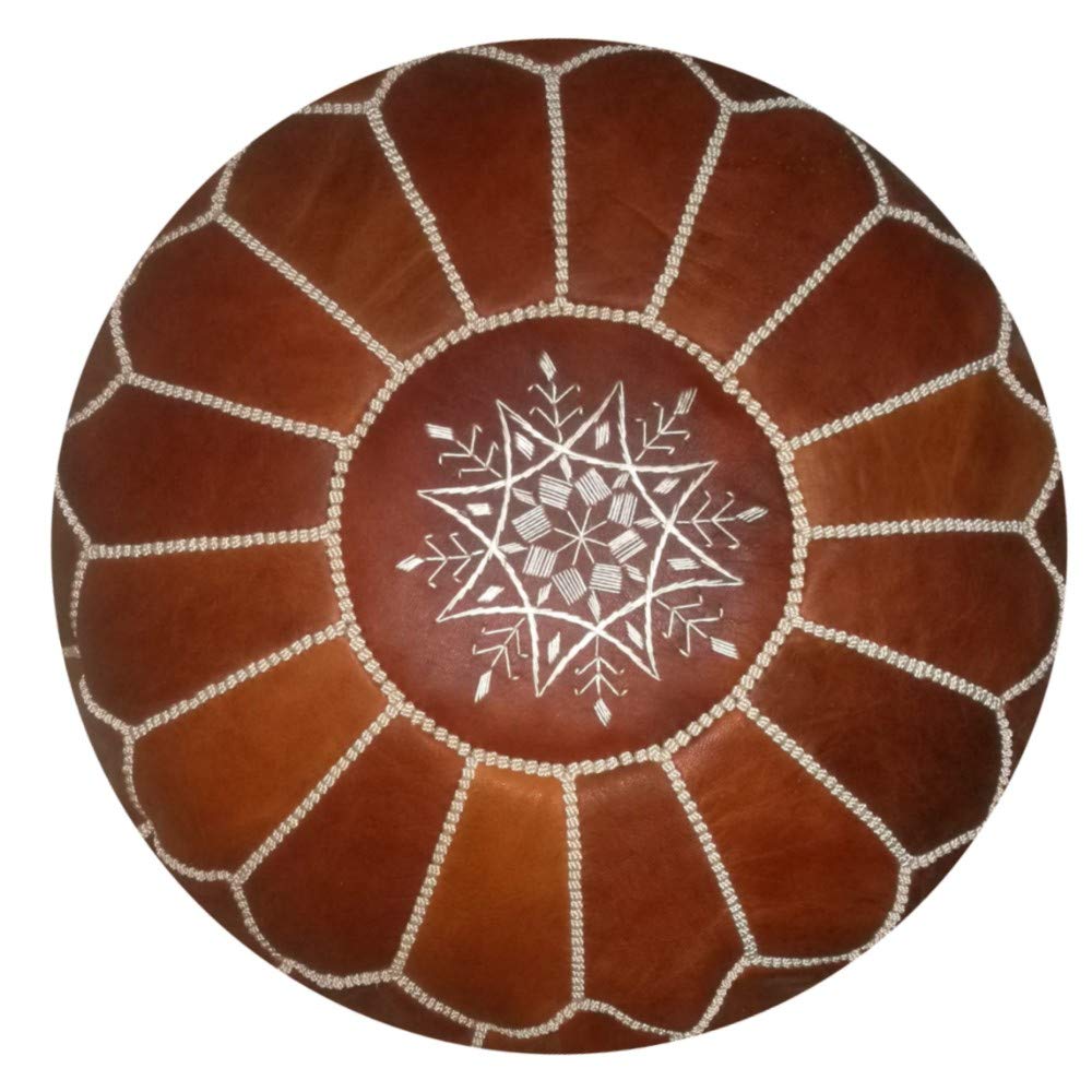 61TtSRcQLOL._SL1000_ round Moroccan Leather Pouf brown