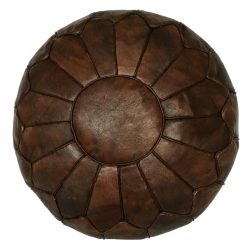 dark brown leather ottoman