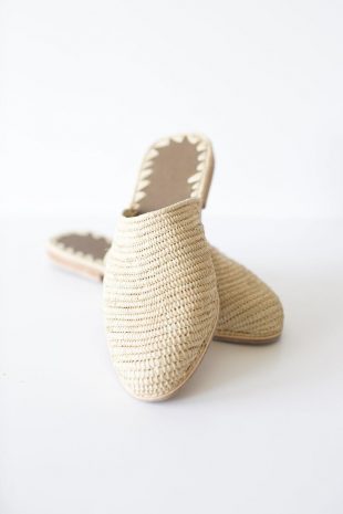 Handmade Raffia Mules