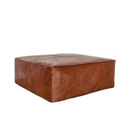 square leather pouf