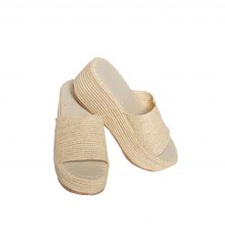 raffia slippers plateau