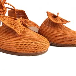 women flat raffia shoes