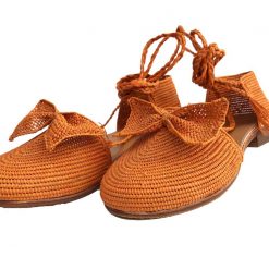 women flat raffia shoes