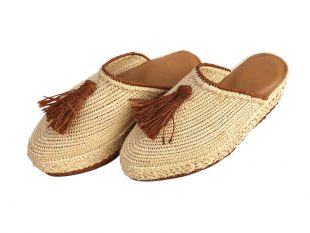 moroccan raffia mules wedge