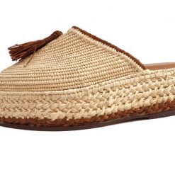 moroccan raffia mules wedge