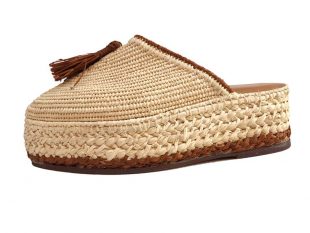 moroccan raffia mules wedge