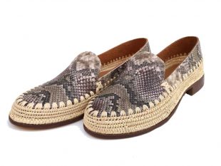 raffia shoes snake leather