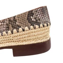 raffia shoes snake leather