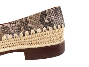 raffia shoes snake leather