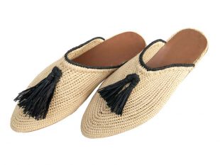 moroccan raffia mules nature