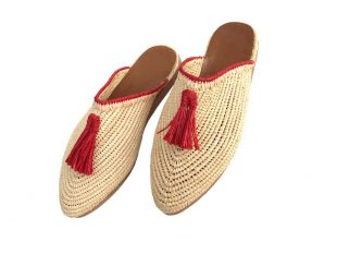 moroccan raffia mules