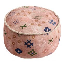 round pink pouf