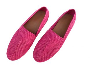 pink raffia shoes men