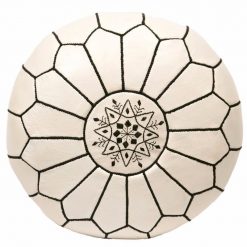 white leather pouf