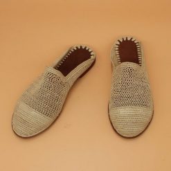 Natural Flat Raffia Shoes